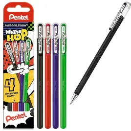 dlugopisy-zelowe-kolorowe-pentel-1-mm-k110-mattehop-4-kolory