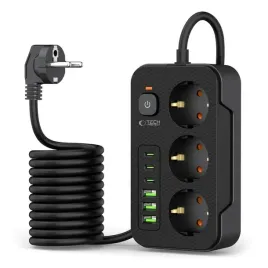 tech-protect-przedluzacz-power-socket-pc3x6-3xusb-3xusb-c-200m-black