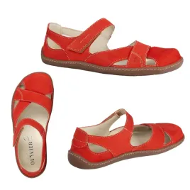 sandaly-damskie-barefoot-skorzane-olivier-clariss-na-rzep-czerwone-nubuk