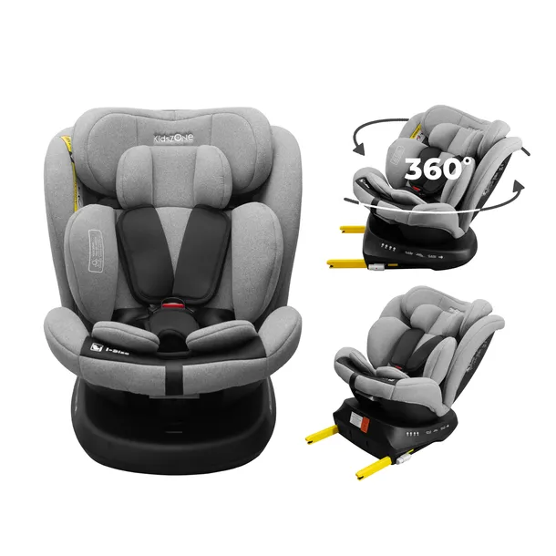 Fotelik samochodowy obrotowy 360° ISOFIX 0-36 kg i-Size 40-150 cm