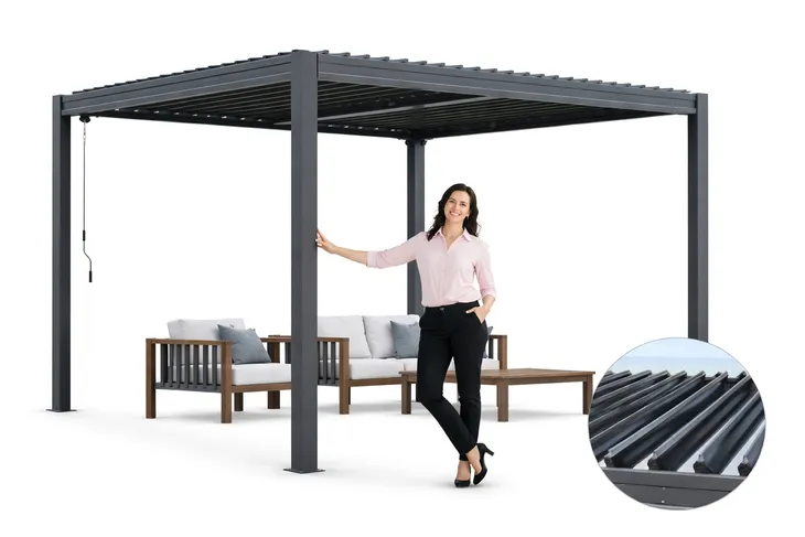 Pergola Altana Aluminiowa Tarasowa Wiata 3x3 Corciano ogrodowa ruchomy dach