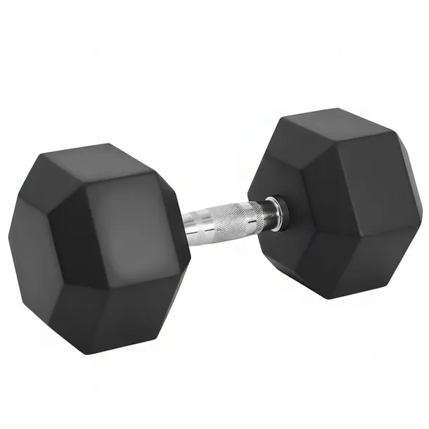 Hantla gumowana do ćwiczeń 20 kg hantel stalowy hexagonalny do treningu hex