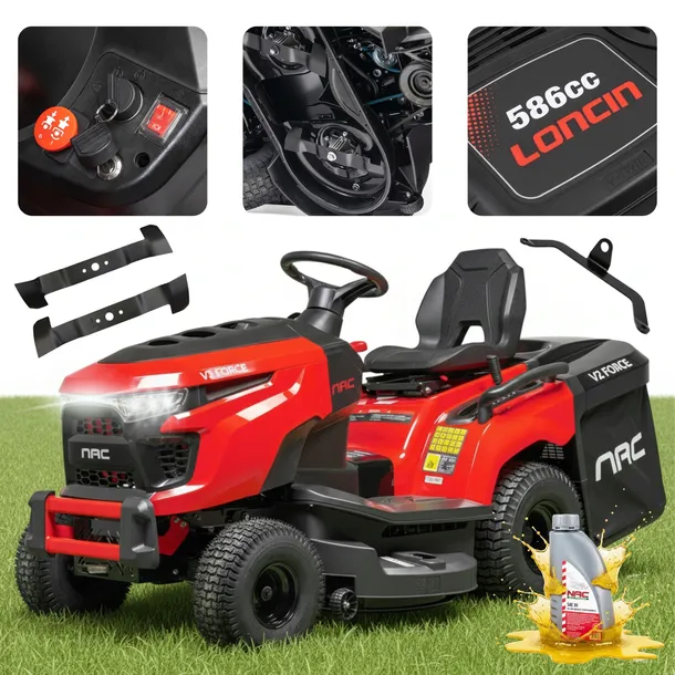 TRAKTOREK OGRODOWY NAC SPALINOWY KOSIARKA 98CM SILNIK LONCIN 586CM3 250L