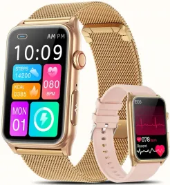 smartwatch-damski-zegarek-ekg-hrv-pomiar-cukru-cisnienia-bmi-2-paski