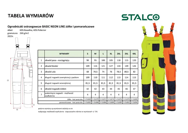 ogrodniczki-basic-neon-line-stalco-r-m-stan-nowy