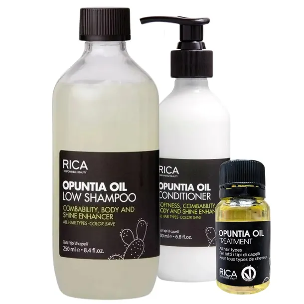 RICA Zestaw Opuntia Oil do każdego typu wlosów Szampon 250ml + Odżywka 200m