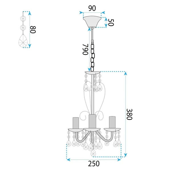 toolight-lampa-ebt011-3cp-chrom-srednica-szerokosc-klosza-25-cm