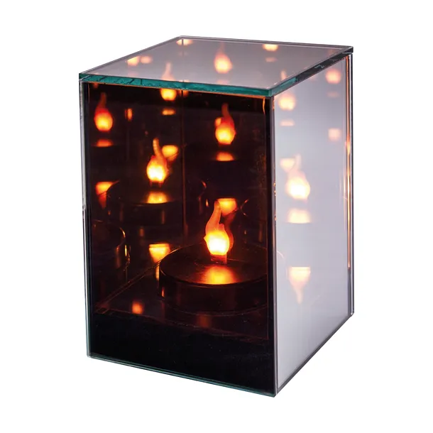Lampion lustrzany 3D nowoczesna dekoracja efekt płomienia BATERIE wZESTAWIE