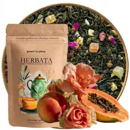 herbata-zielona-cieply-poranek-100g-lisciasta-brzoskwinia-papaja-roza