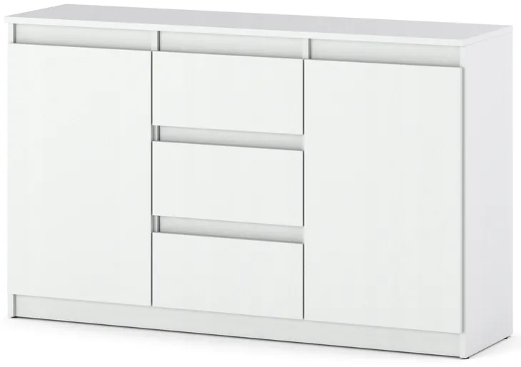Komoda 120 cm Aga biała matowa z szufladami pojemna nowoczesna do salonu