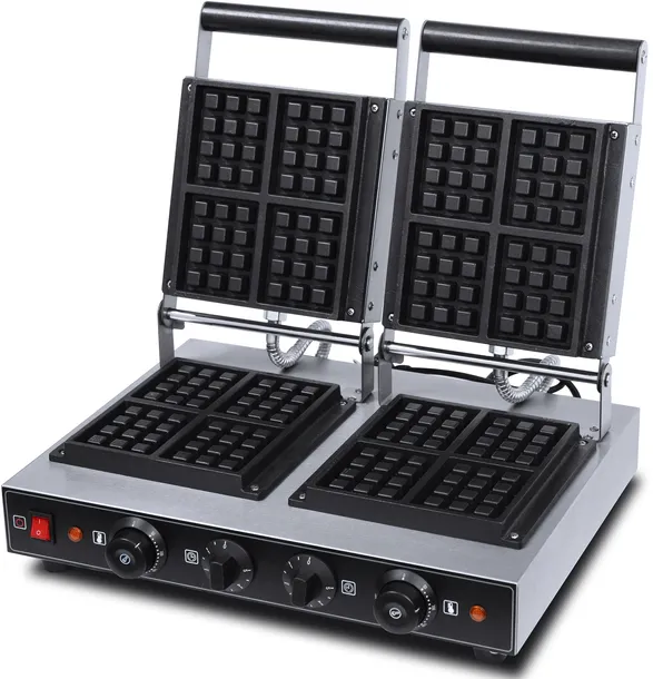 Gofrownica Podwójna - 8 szt Gofry Belgijskie Kwadratowe 3,2 KW