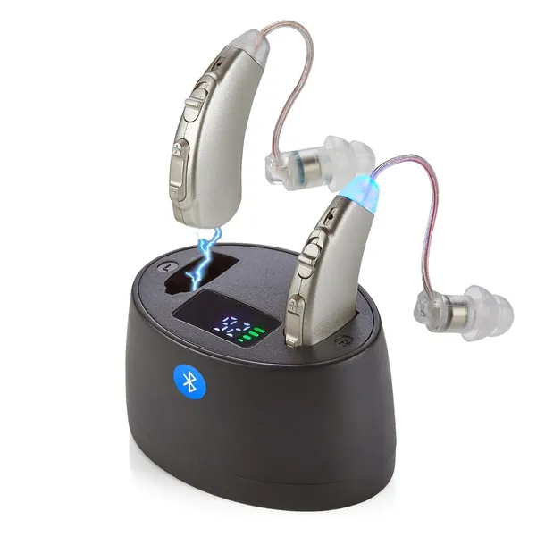 Wzmacniacz słuchu Bluetooth zauszny dla seniorów redukcja szumów MEDca