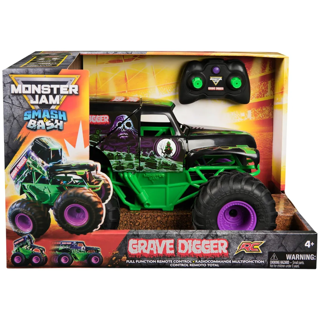 pojazd-spin-master-monster-jam-smash-and-bash-grave-digger-rc
