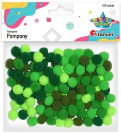 titanum-pompony-poliestrowe-10-mm-zielone-120-szt