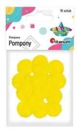 titanum-pompony-poliestrowe-18-mm-15-szt-zolte-intensywne