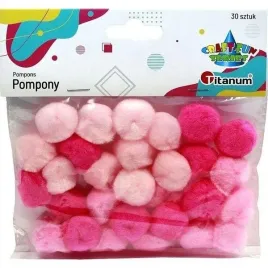 titanum-pompony-akrylowe-25-mm-rozowe-30-sztuk-dekoracyjne
