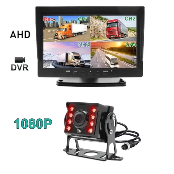 ZESTAW Kamera AHD Monitor 10 cali Ekran dzielony do Kombajnu Kampera Tira