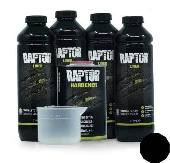 RAPTOR CZARNY ZESTAW 4SZT + UTWARDZACZ