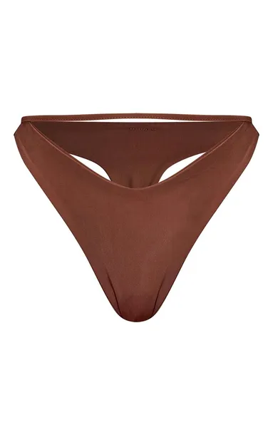 brazowy-dol-od-bikini-prettylittlething-m-wzor-dominujacy-bez-wzoru