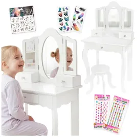 duza-biala-drewniana-toaletka-dla-dziewczynki-dzieci-kinderplay-naklejki