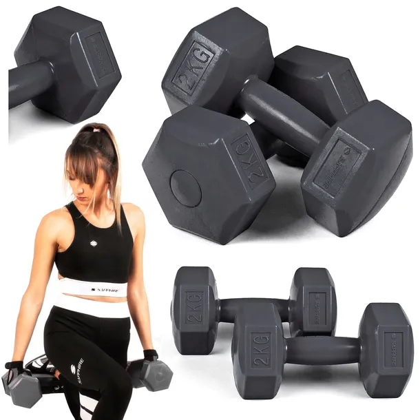 HANTLE hantelki CIĘŻARKI 2x2KG ZESTAW do ćwiczeń fitness BITUMICZNE 4kg