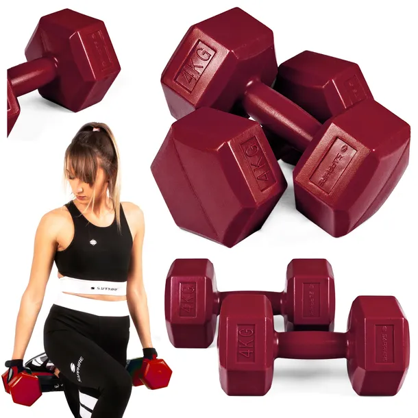 HANTLE hantelki CIĘŻARKI 2x4KG ZESTAW do ćwiczeń fitness BITUMICZNE 8kg