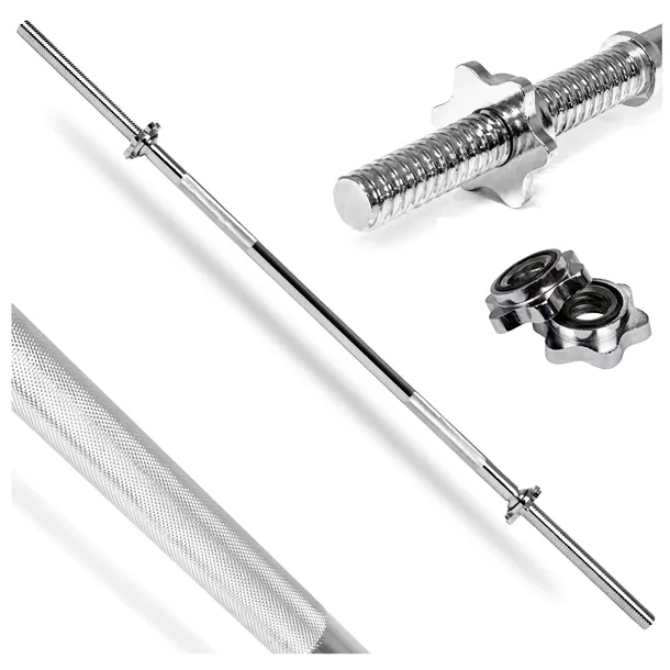 GRYF PROSTY 180cm śr.25mm SZTANGA SAPPHIRE pełny STALOWY gwintowany ZACISKI
