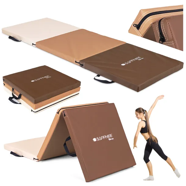 MATERAC gimnastyczny SKŁADANY 180x60x5cm MATA DO ĆWICZEŃ REHABILITACJA JOGA