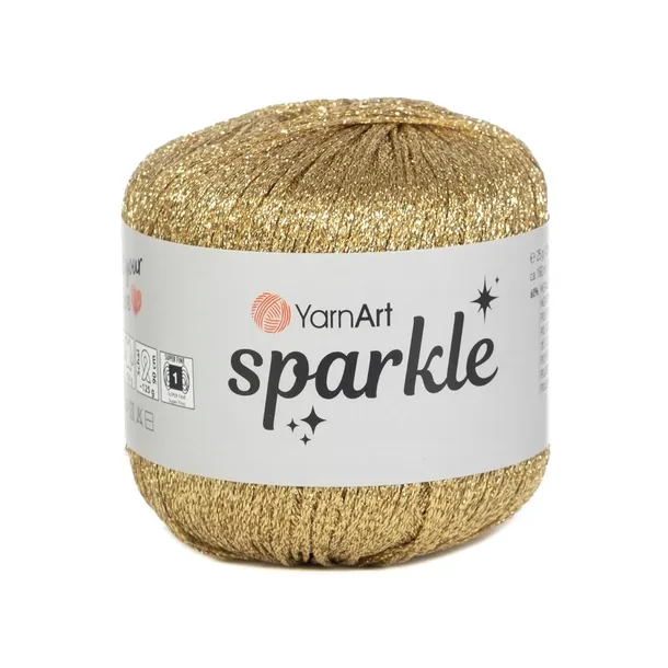 25g błyszczący, metaliczny kordonek YarnArt Sparkle złoty 1306