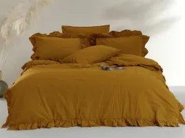 posciel-220x200-musztardowa-z-falbanka-jednobarwna-stonewashed-mustard