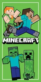 recznik-plazowy-70x140-minecraft-power-walking-zielony-szybkoschnacy