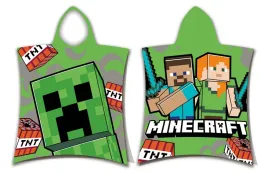 poncho-dla-dzieci-50x115-minecraft-zielony-recznik-z-kapturem-dzieciecy