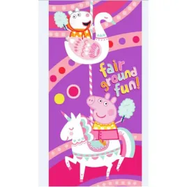 Zdjęcie produktu Ręcznik plażowy 70x140 Peppa jednorożec fioletowy bawełniany 320g/m2
