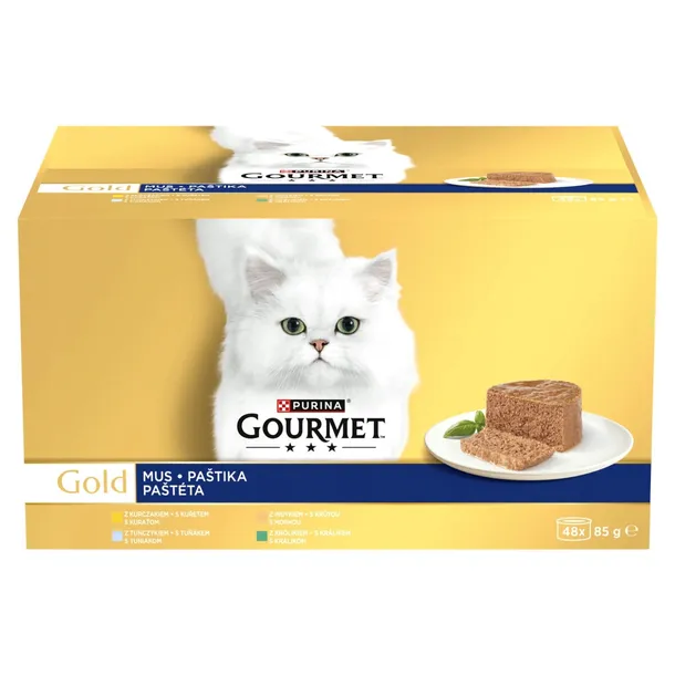 Mokra karma dla kota PURINA GOURMET GOLD Mus Mix smaków 48x85g