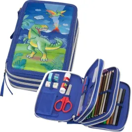 faber-castell-piornik-trzykomorowy-potrojny-szkolny-z-wyposazeniem-dinozaur
