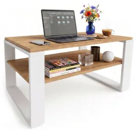 stolik-kawowy-kaja-91-cm-z-polka-dab-craft-biale-loft-do-salonu-91x51x44