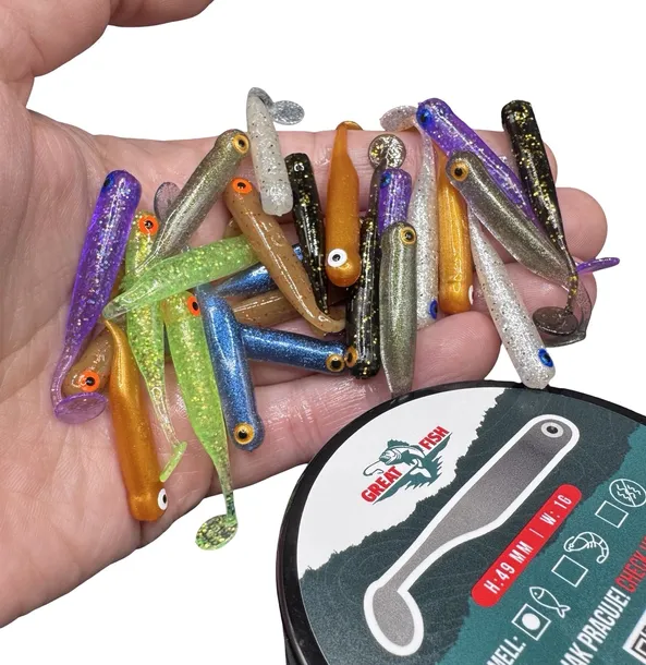 GREAT FISH GF1 ZESTAW GUM NA OKONIA Multicolor Fish Scent 49mm 1g 24SZT