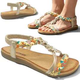 artiker-37-sandalki-damskie-plaska-podeszwa-casual-na-gumke-lekkie-zlote