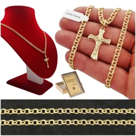 elegancki-meski-zloty-lancuszek-zawieszka-krzyz-925-585-prezent-dla-taty