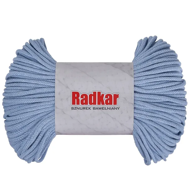 Sznurek bawełniany 5mm - Błękitny (400) - z rdzeniem - 100m