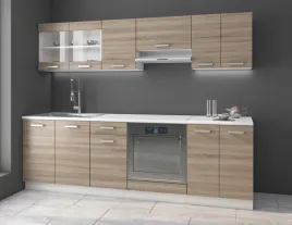 meble-kuchenne-daren-240-cm-dab-sonoma-trufel-bialy-z-blatem-i-witryna