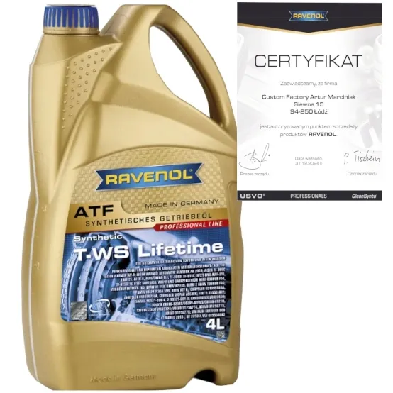 RAVENOL ATF T-WS LIFETIME OLEJ PRZEKŁADNIOWY LEXUS TOYOTA AISIN 4L
