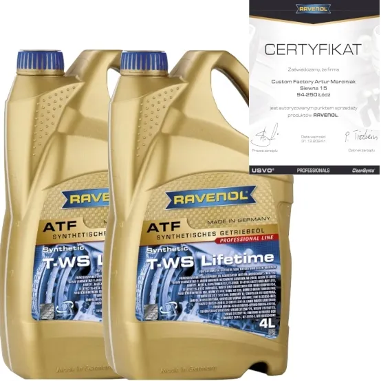 RAVENOL ATF T-WS LIFETIME OLEJ PRZEKŁADNIOWY LEXUS TOYOTA AISIN 4L