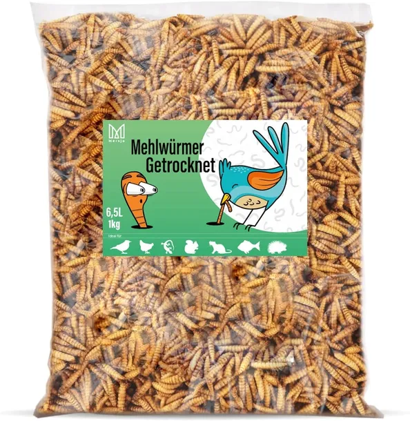 SUSZONE LARWY MĄCZNIKA karma dla koi gryzoni jeży ptaków chomików ryb 1kg