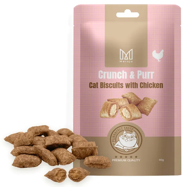 Mersjo Crunch & Purr Chicken Biscuits ciasteczka dla kota 40 g przysmak