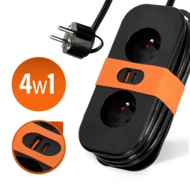 przedluzacz-2gn-2xusb-14m-czarny-3680w-16a-3x15mm-kobi