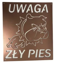 tabliczka-stalowa-malowana-uwaga-zly-pies-zloty-chrom