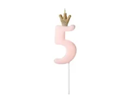 swieczka-urodzinowa-na-tort-impreza-partydeco-95cm-cyfra-5-rozowa-z-korona