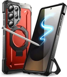 supcase-etui-pancerne-magsafe-do-samsung-galaxy-s24-s25-stojak-czerwone