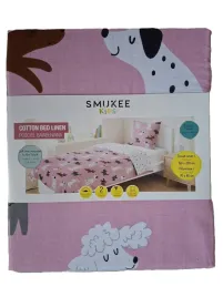 komplet-poscieli-smukee-160-x-200-cm-rozowy-100percent-bawelna-psy-pieski